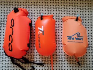 Comparing the size of the Orca, T6 and New Wave Swim Buoys 