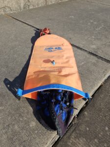 Thin Water shoes in the New Wave Open water swim buoy